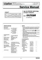Clarion DXZ938R OEM Service
