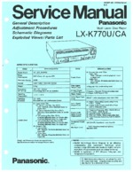 Panasonic LX-K770CA OEM Service