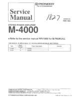 Pioneer M4000 OEM Service