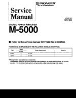 Pioneer M-5000 OEM Service