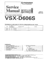 PIONEER VSX-D606S OEM Service