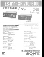 SONY ES-R11/XR-210 OEM Service