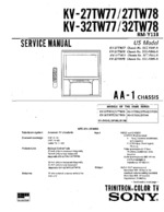 Sony KV32TW78 OEM Service