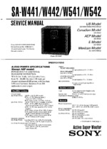 Sony SA-W541 OEM Service