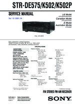 Sony STR-K502P OEM Service