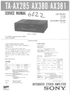 SONY TA-AX381 OEM Service