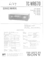 SONY TCWR670 OEM Service