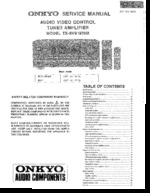 ONKYO TXSV919THX OEM Service